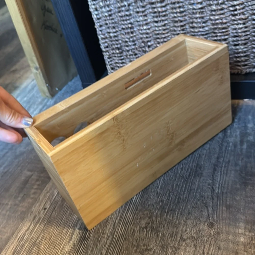 Bamboo Desk or makeup Organizer with Pen and Phone Slots